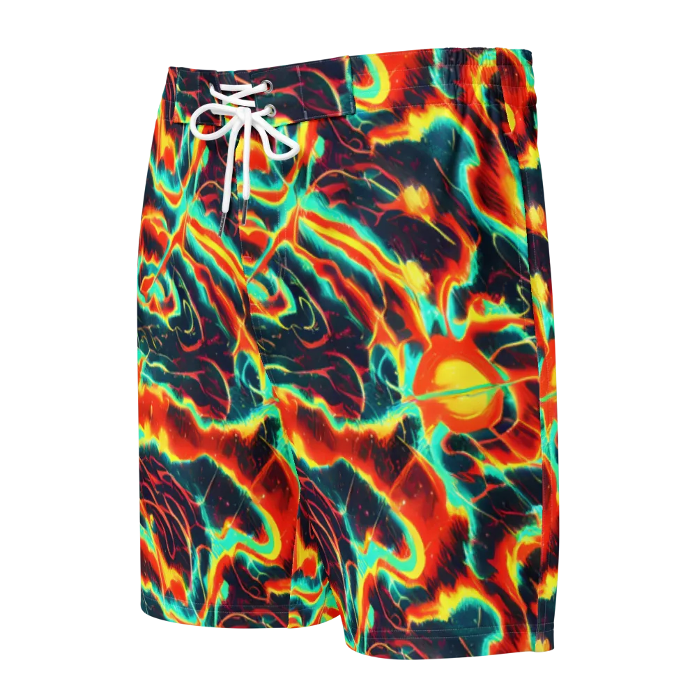 Prismatic Eruption on Men's Board Shorts — Front
