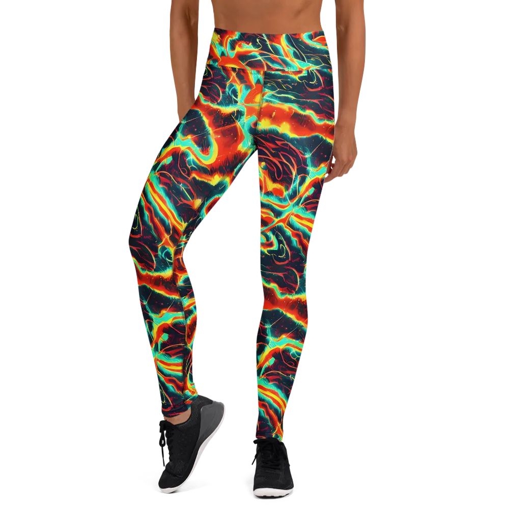 Prismatic Eruption on Yoga Leggings — Front