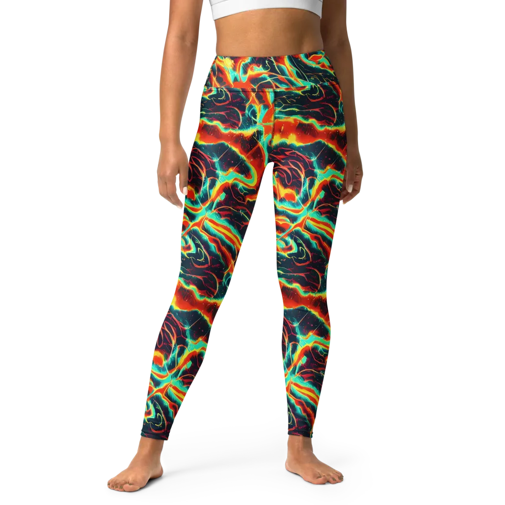 Prismatic Eruption on Yoga Leggings — Front