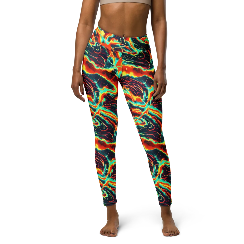 Prismatic Eruption on Yoga Leggings — Front