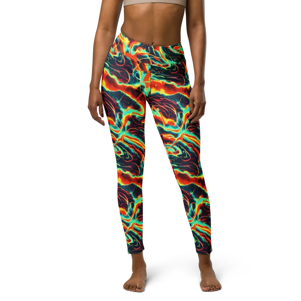 Prismatic Eruption on Yoga Leggings — Front