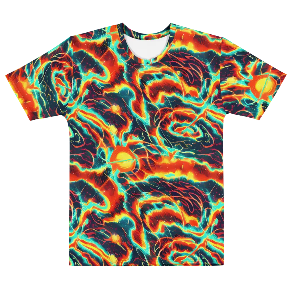 Prismatic Eruption on Men's Cotton Crew Neck T-Shirt — Front