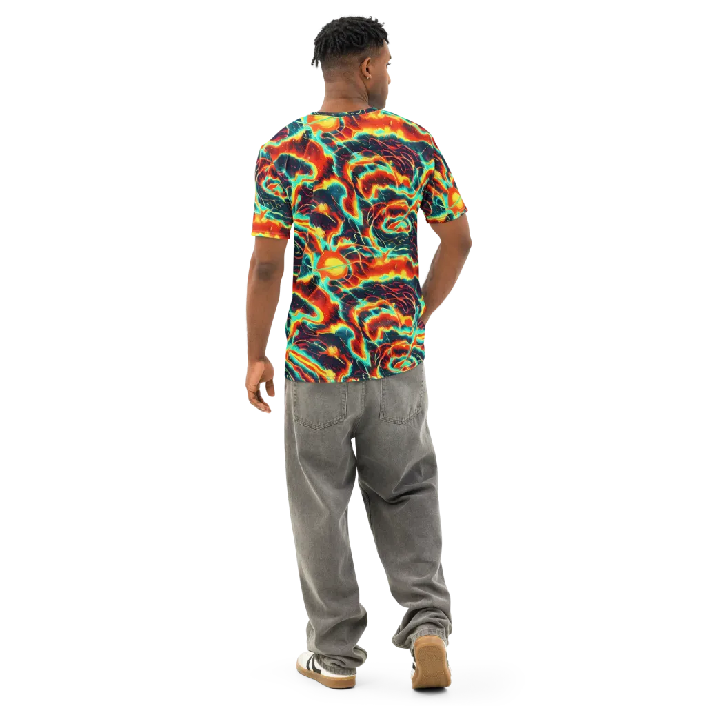Prismatic Eruption on Men's Cotton Crew Neck T-Shirt — Back