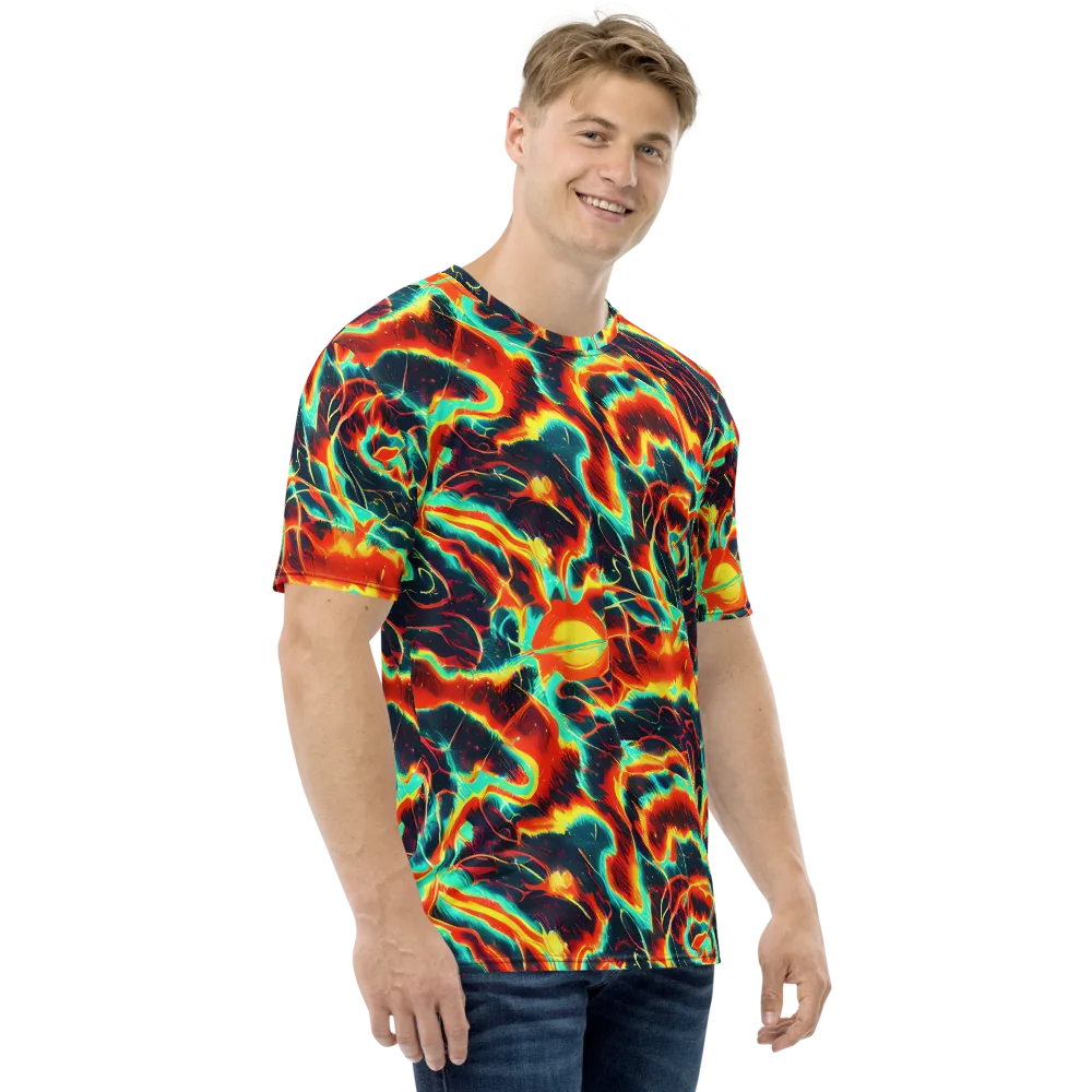 Prismatic Eruption on Men's Crew Neck T-Shirt — Right