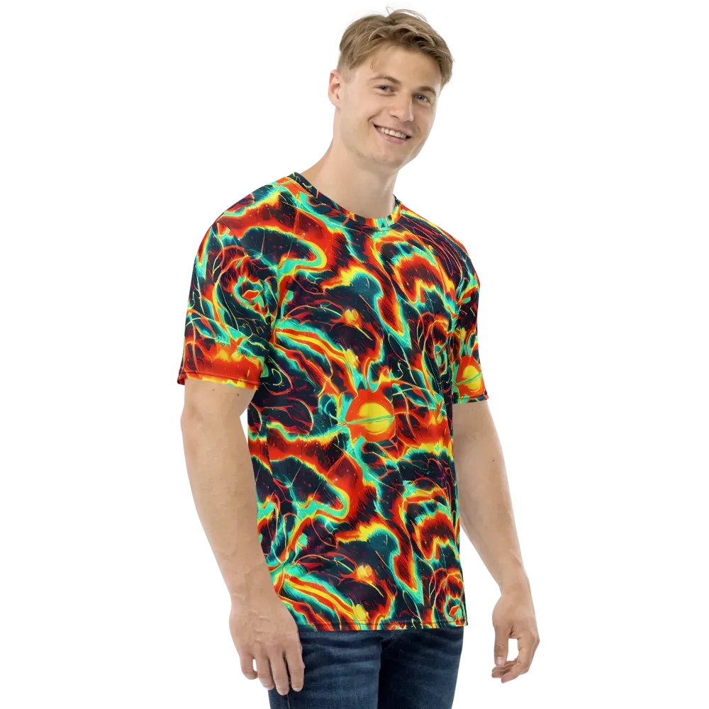 Prismatic Eruption on Men's Crew Neck T-Shirt — Right