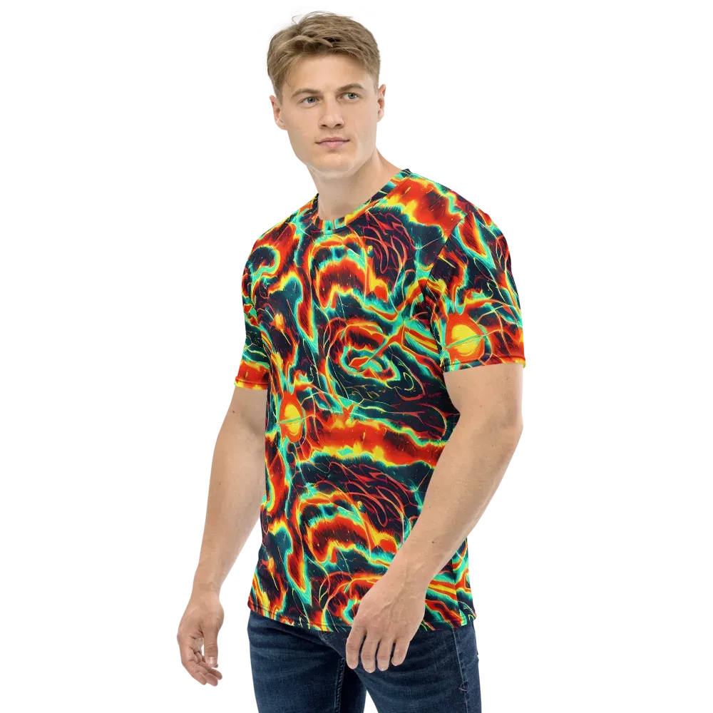 Prismatic Eruption on Men's Crew Neck T-Shirt — Left