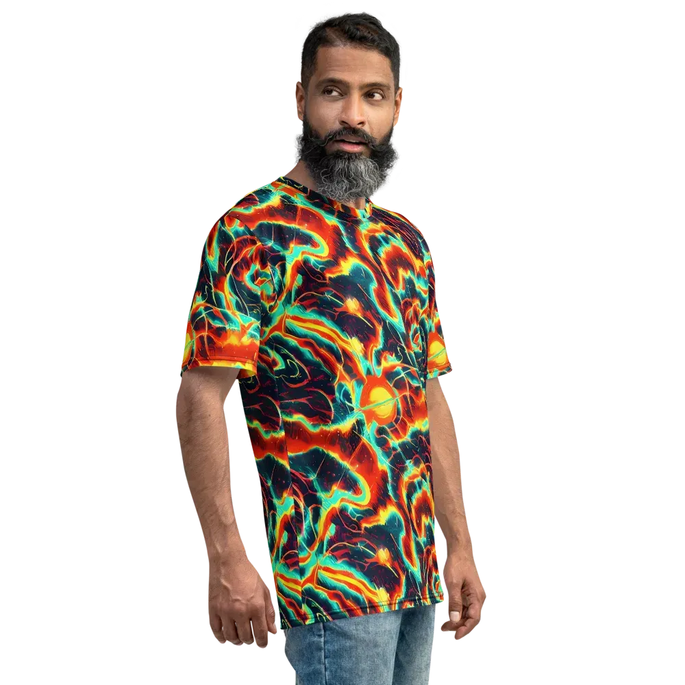 Prismatic Eruption on Men's Crew Neck T-Shirt — Right