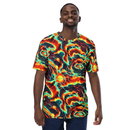 Prismatic Eruption on a Men's Crew Neck T-Shirt