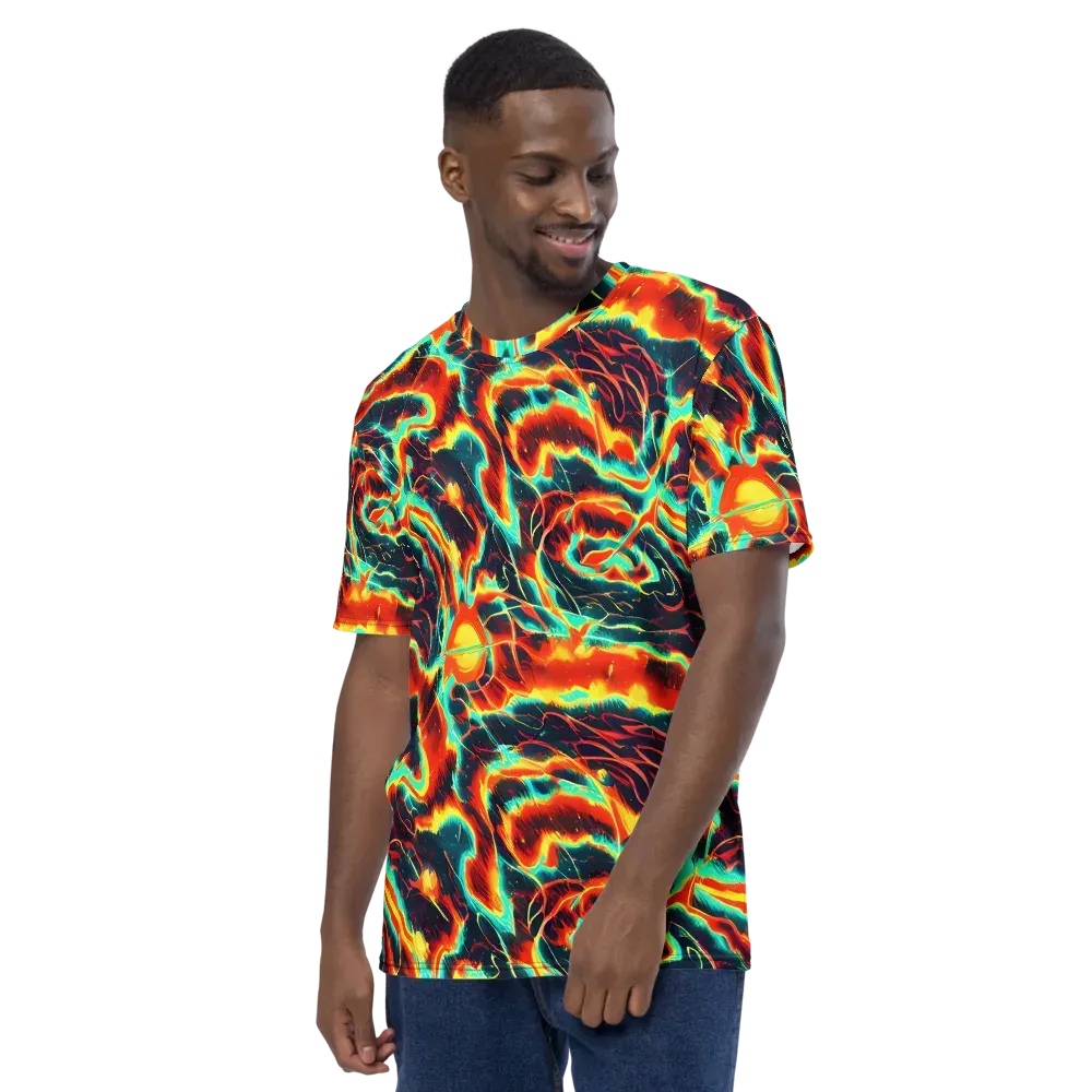 Prismatic Eruption on Men's Crew Neck T-Shirt — Left