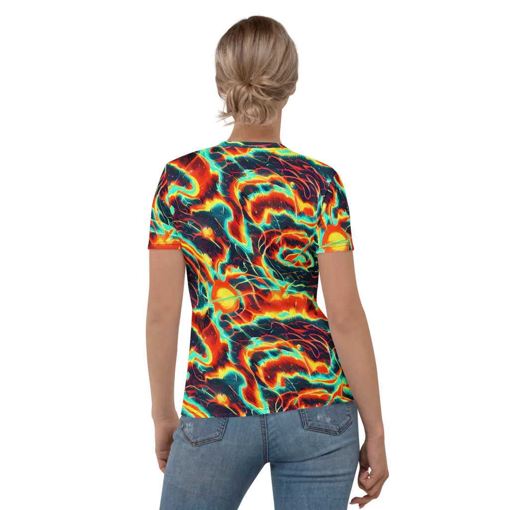 Prismatic Eruption on Women's Crew Neck T-Shirt — Back
