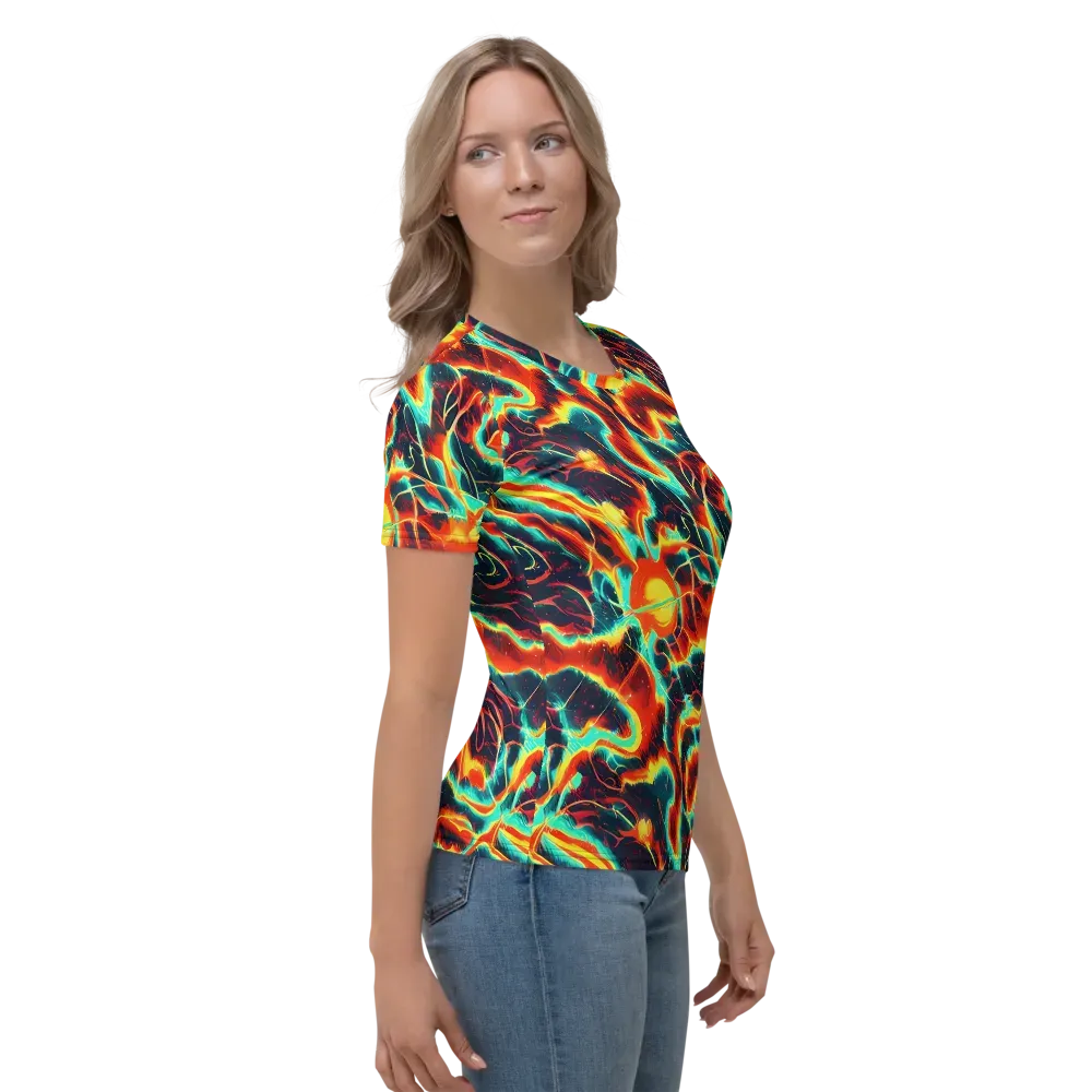 Prismatic Eruption on Women's Crew Neck T-Shirt — Right