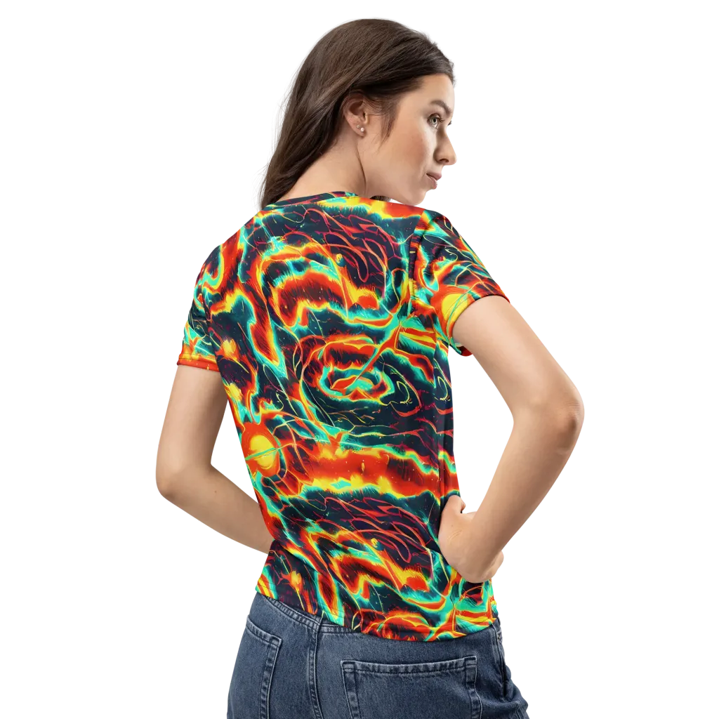 Prismatic Eruption on Women's Crew Neck T-Shirt — Back