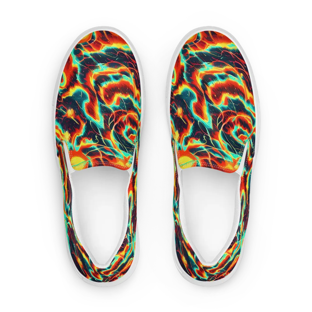 Prismatic Eruption on Men's Slip-On Canvas Shoes — Front