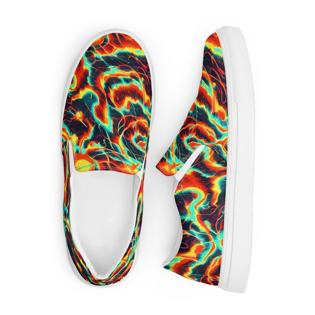 Prismatic Eruption on Men's Slip-On Canvas Shoes — Front