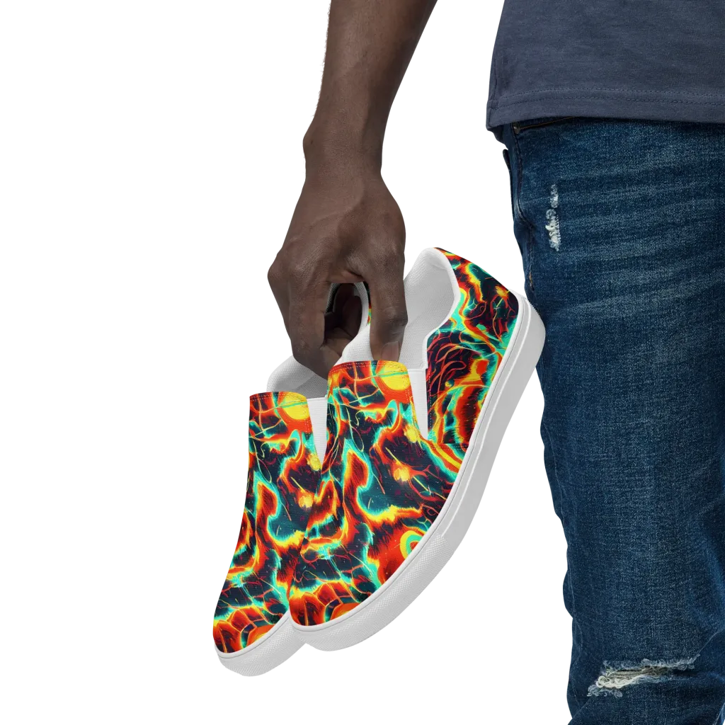 Prismatic Eruption on Men's Slip-On Canvas Shoes — Left Front