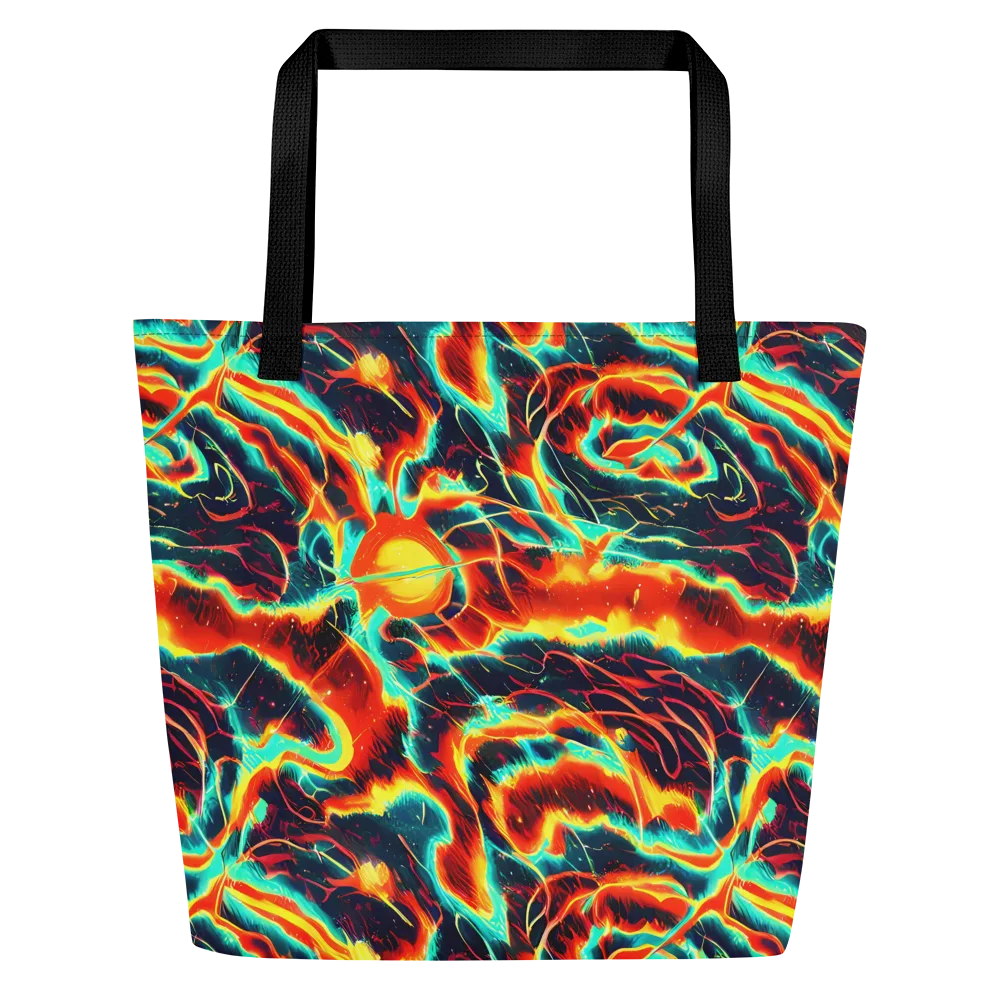 Prismatic Eruption on Large Tote Bag W/ Pocket — Front