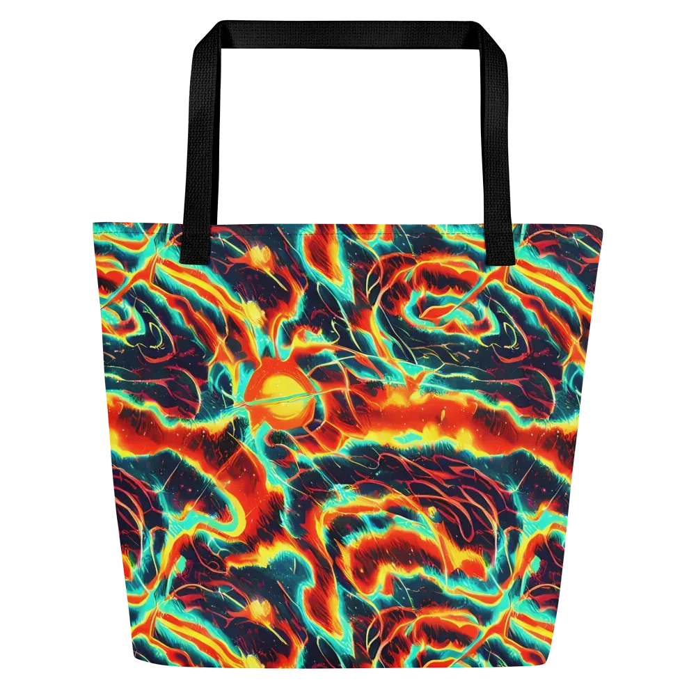 Prismatic Eruption on Large Tote Bag W/ Pocket — Front