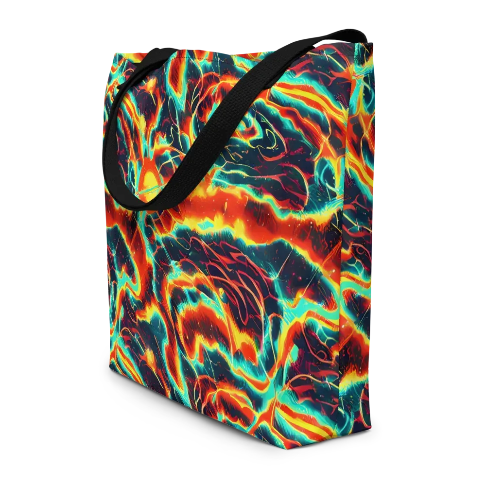 Prismatic Eruption on Large Tote Bag W/ Pocket — Front