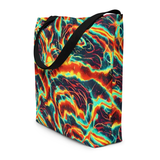 Prismatic Eruption on a Large Tote Bag W/ Pocket