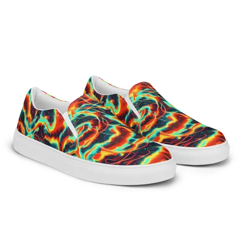Prismatic Eruption on a Women's Slip-On Canvas Shoes