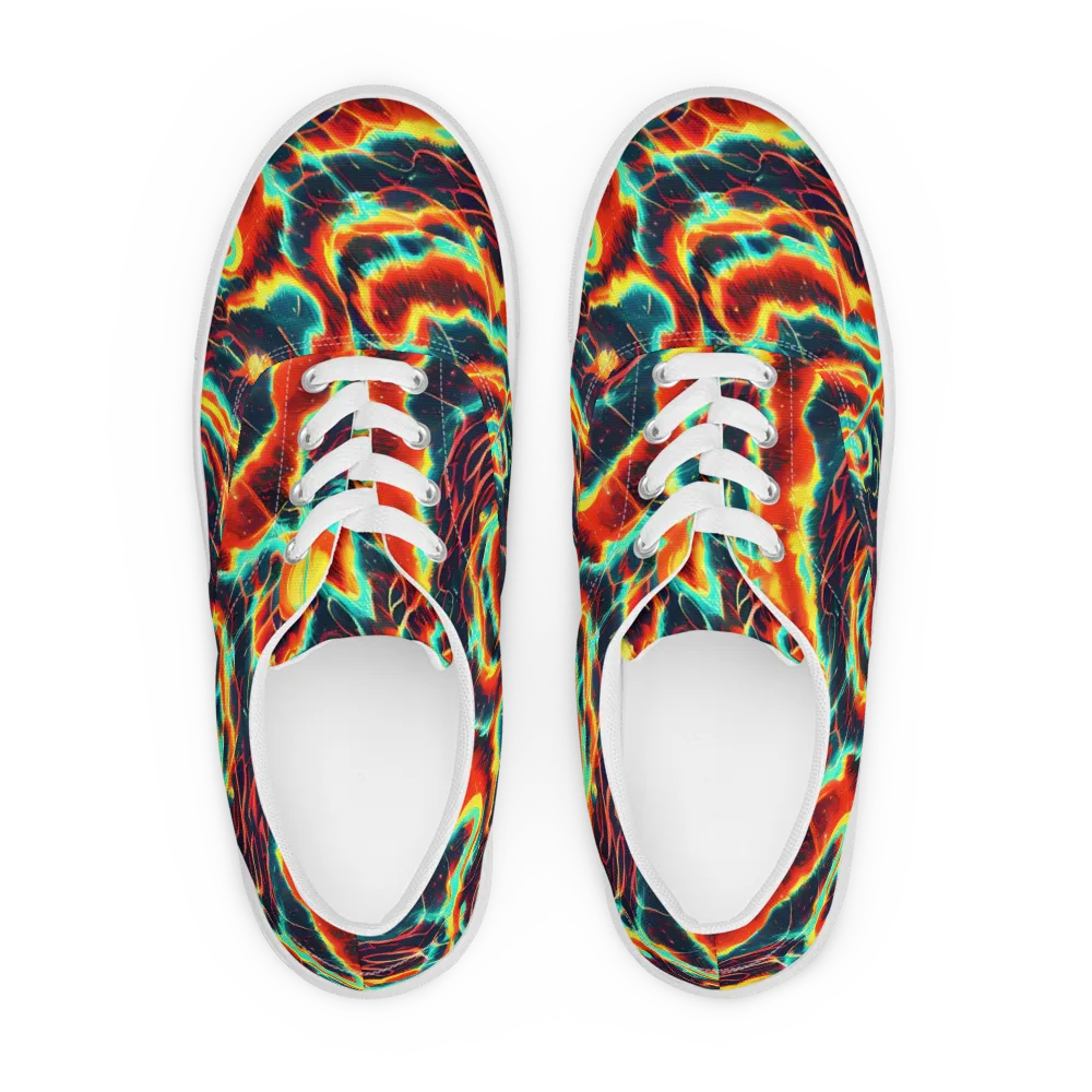 Prismatic Eruption on Men's Lace-Up Canvas Shoes — Front