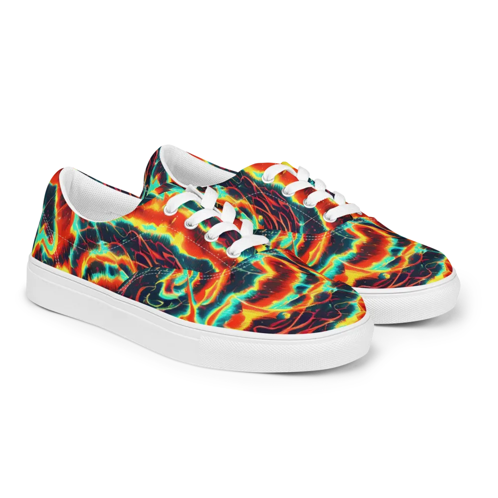Prismatic Eruption on Men's Lace-Up Canvas Shoes — Right Front