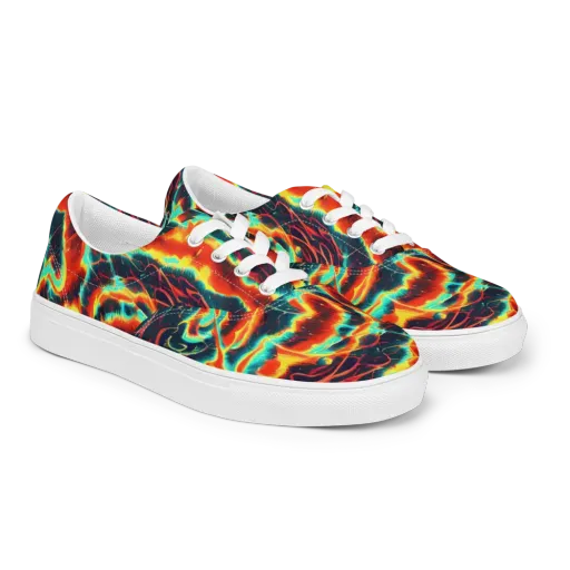 Prismatic Eruption on a Men's Lace-Up Canvas Shoes