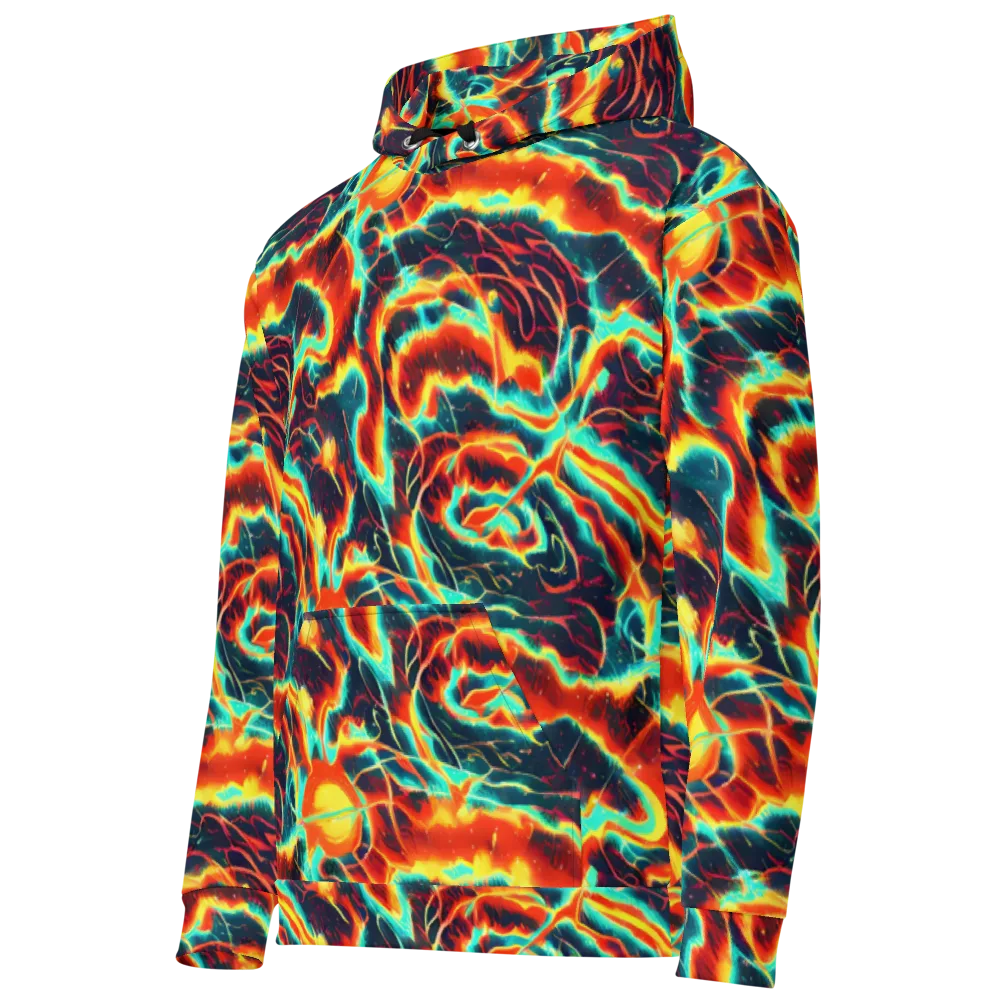 Prismatic Eruption on Cotton Hoodie — Left Front