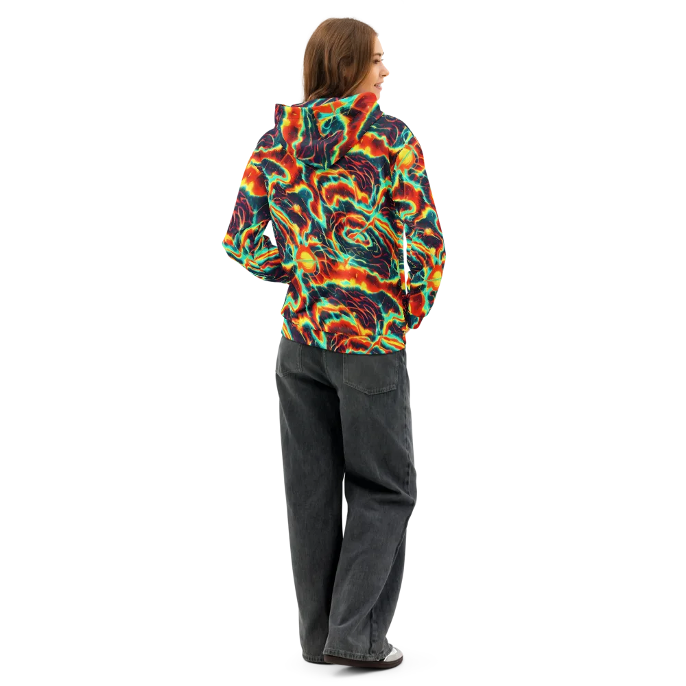 Prismatic Eruption on Cotton Hoodie — Back