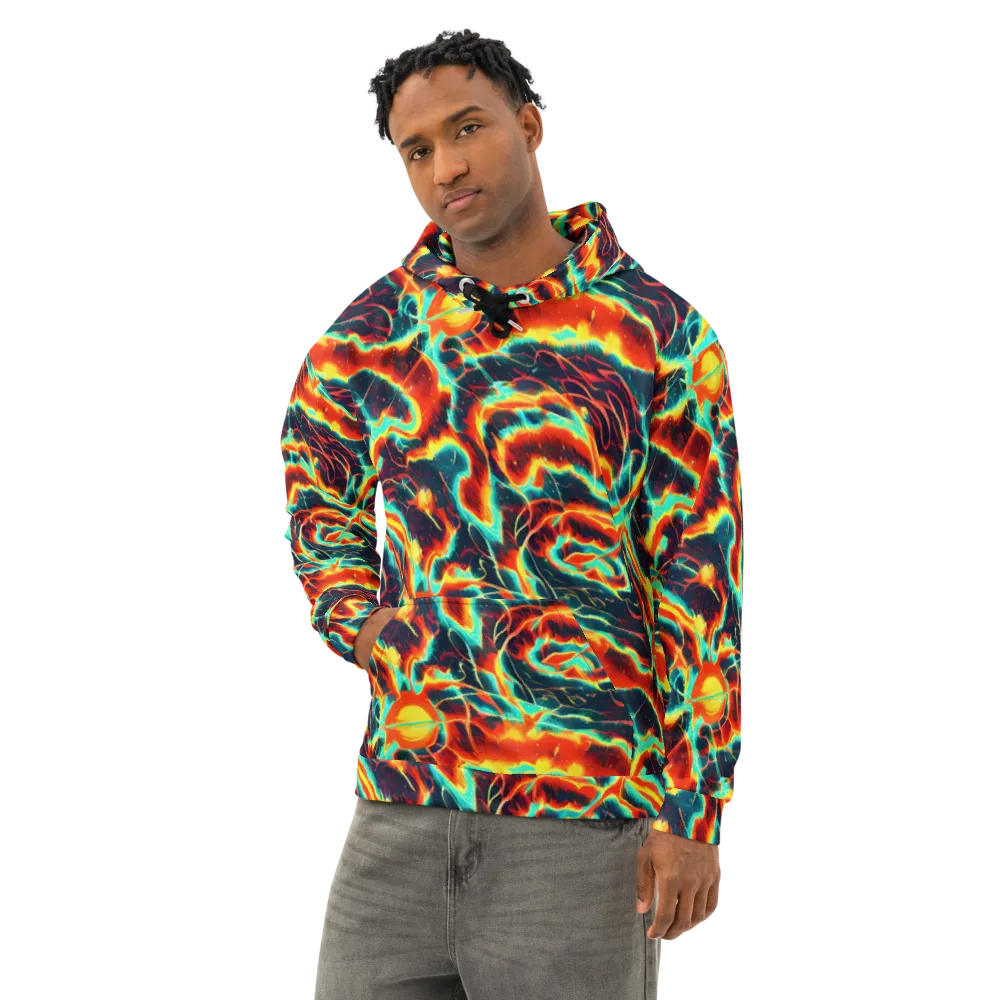 Prismatic Eruption on Cotton Hoodie — Left Front
