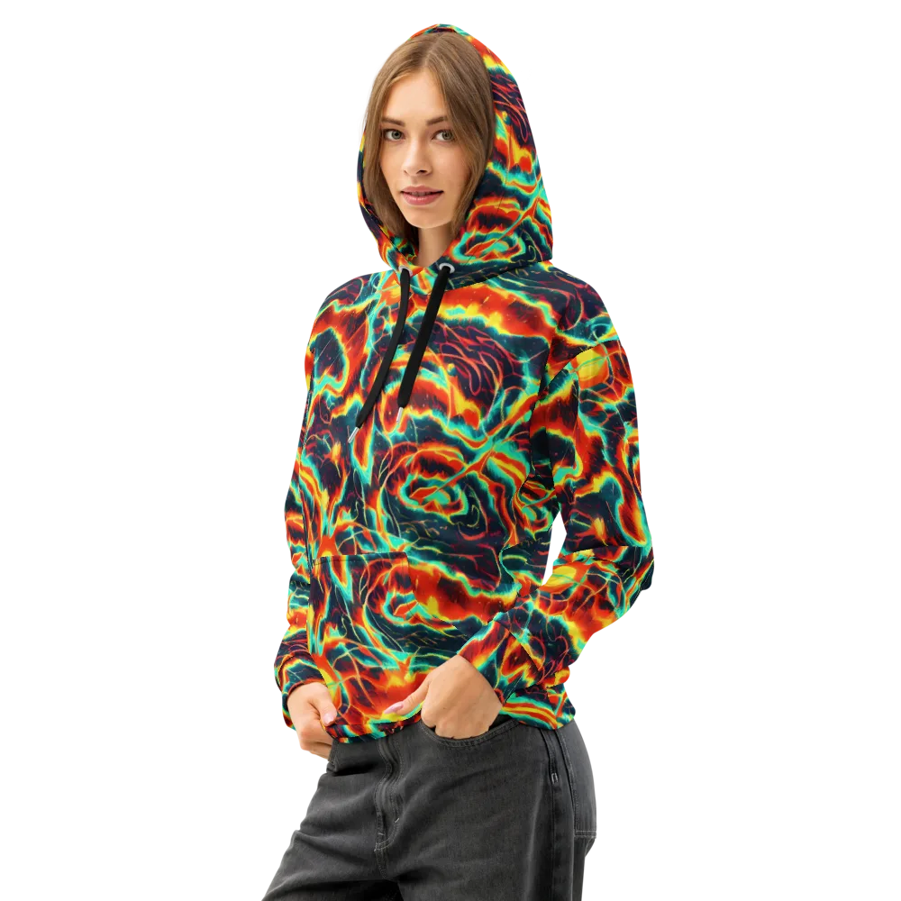 Prismatic Eruption on Cotton Hoodie — Left Front