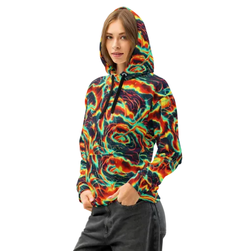 Prismatic Eruption on a Cotton Hoodie