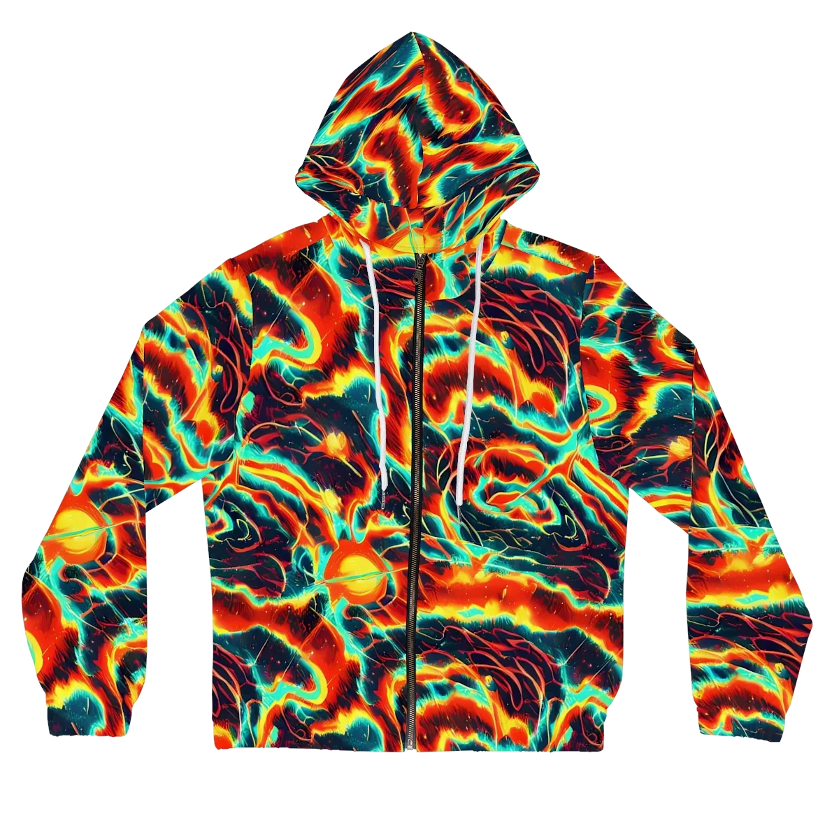 Prismatic Eruption on Women's Full-Zip Hoodie — Front