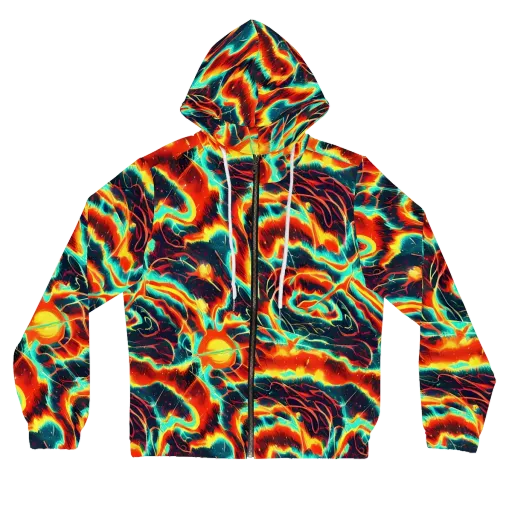 Prismatic Eruption on a Women's Full-Zip Hoodie