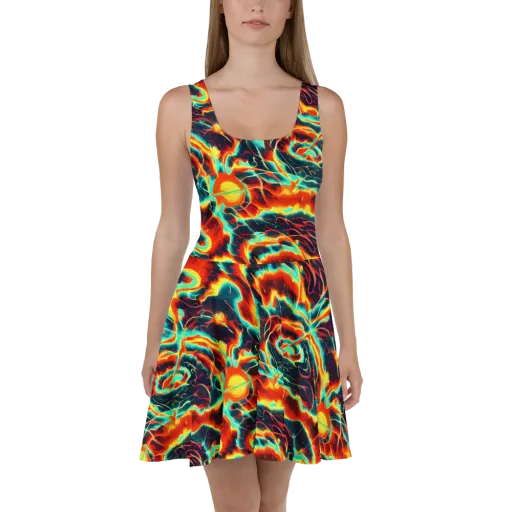 Prismatic Eruption on a Skater Dress