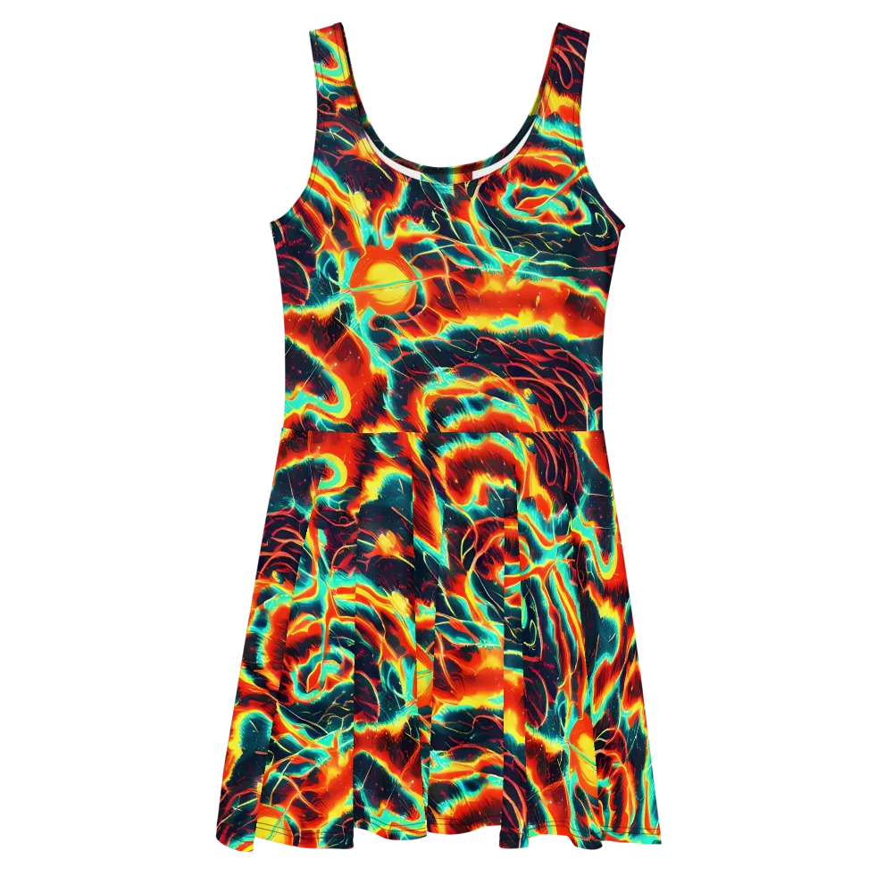 Prismatic Eruption on Skater Dress — Front