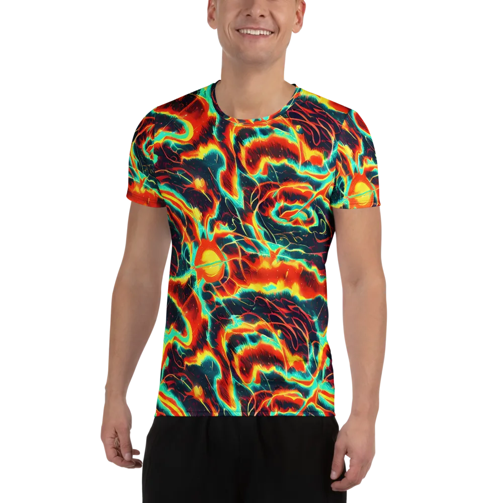 Prismatic Eruption on Men's Athletic T-Shirt — Front