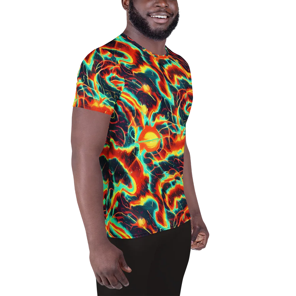 Prismatic Eruption on Men's Athletic T-Shirt — Right