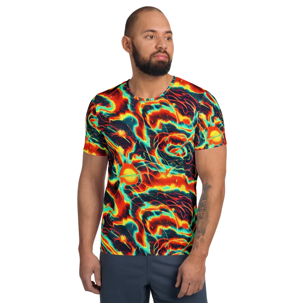 Prismatic Eruption on Men's Athletic T-Shirt — Front