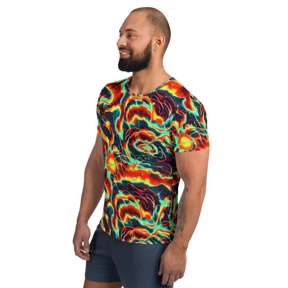 Prismatic Eruption on Men's Athletic T-Shirt — Left
