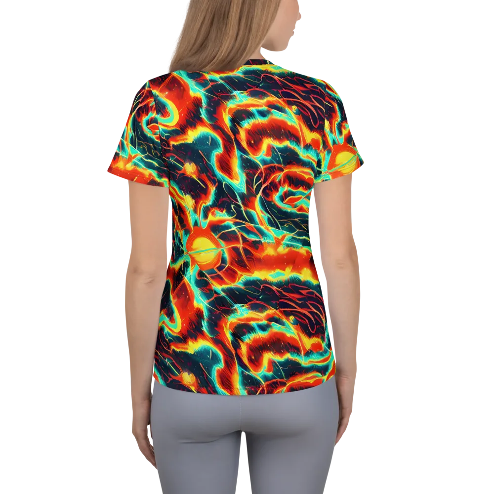 Prismatic Eruption on Women's Athletic T-Shirt — Back
