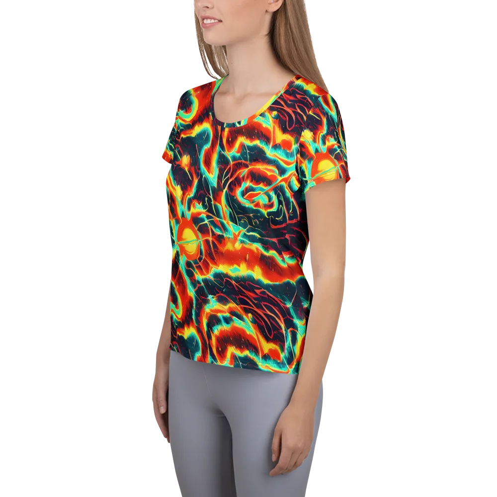 Prismatic Eruption on Women's Athletic T-Shirt — Left
