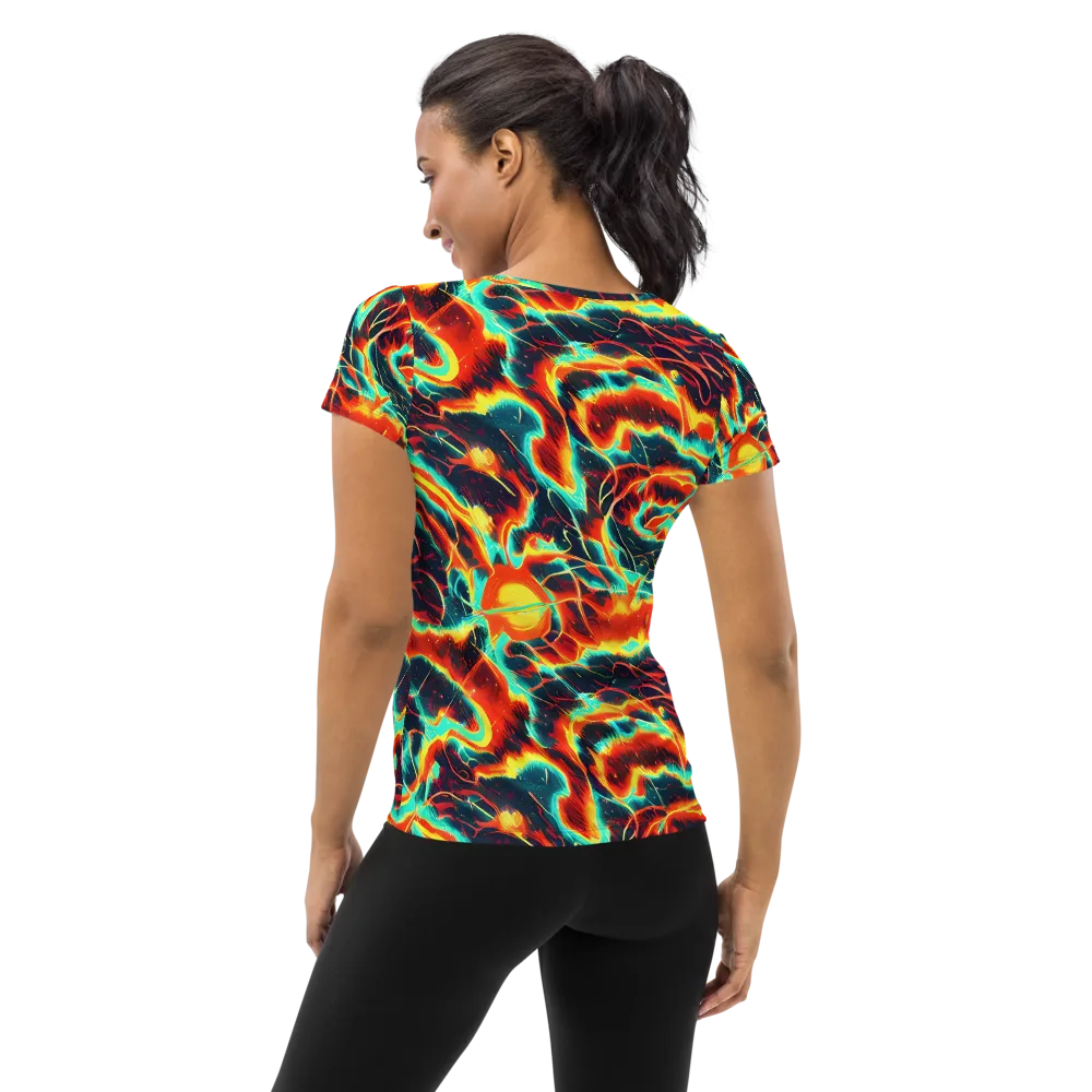 Prismatic Eruption on Women's Athletic T-Shirt — Back