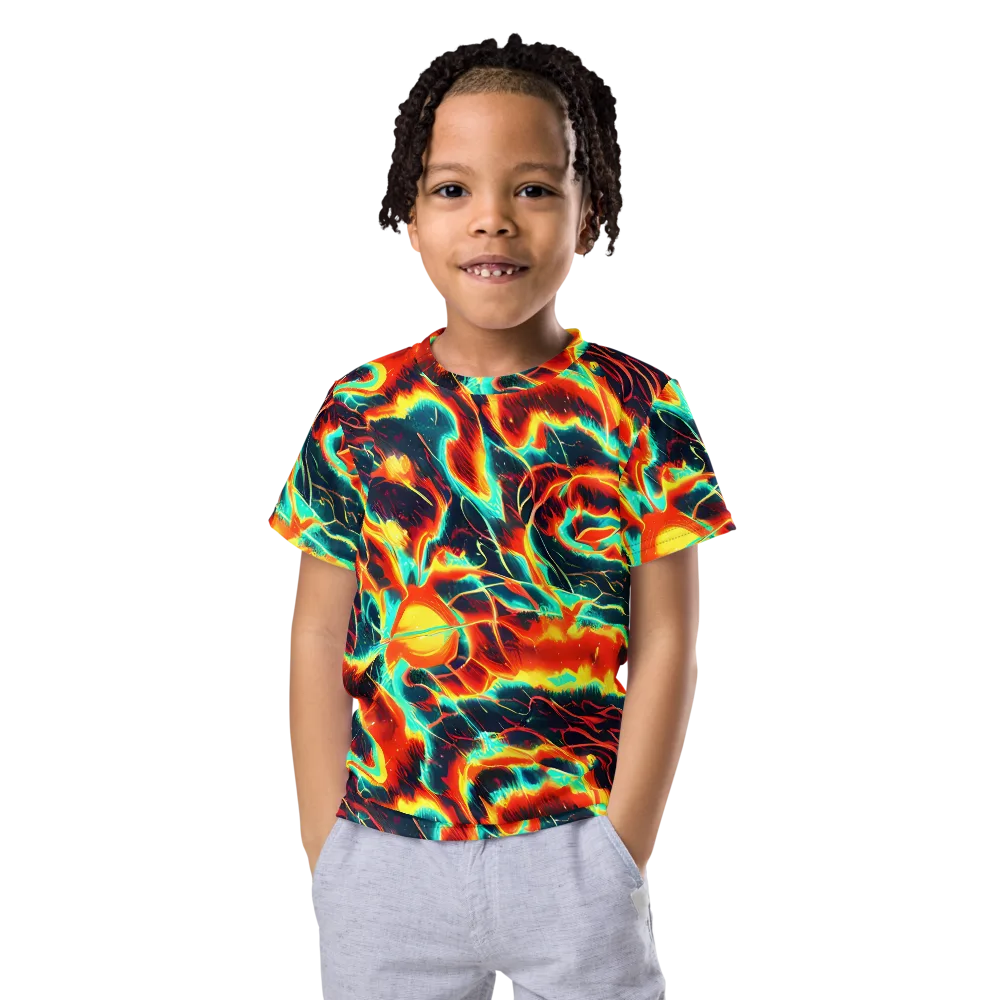 Prismatic Eruption on Kids Crew Neck T-Shirt — Front