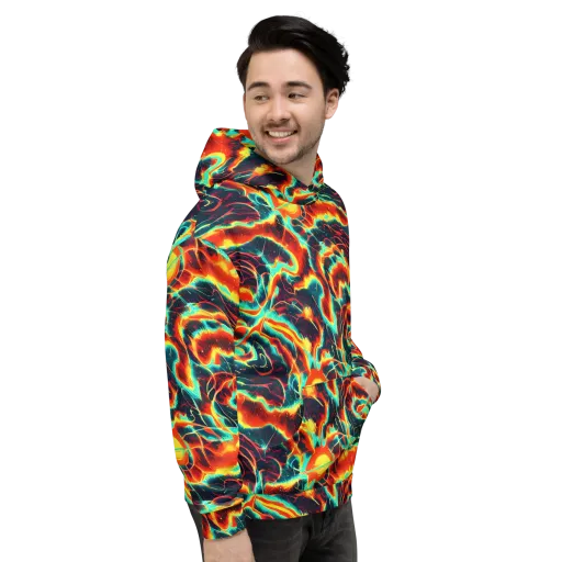 Prismatic Eruption on a Hoodie