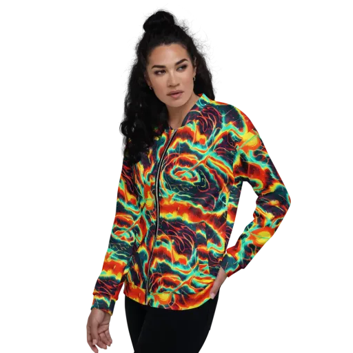 Prismatic Eruption on a Bomber Jacket