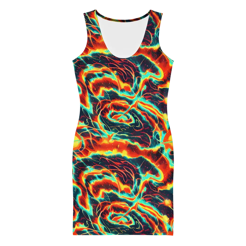 Prismatic Eruption on Bodycon Dress — Front
