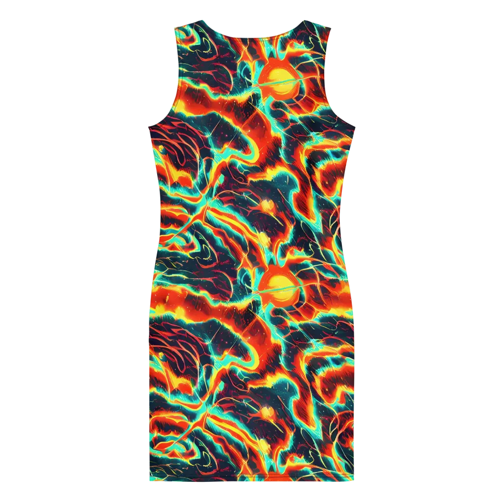 Prismatic Eruption on Bodycon Dress — Back