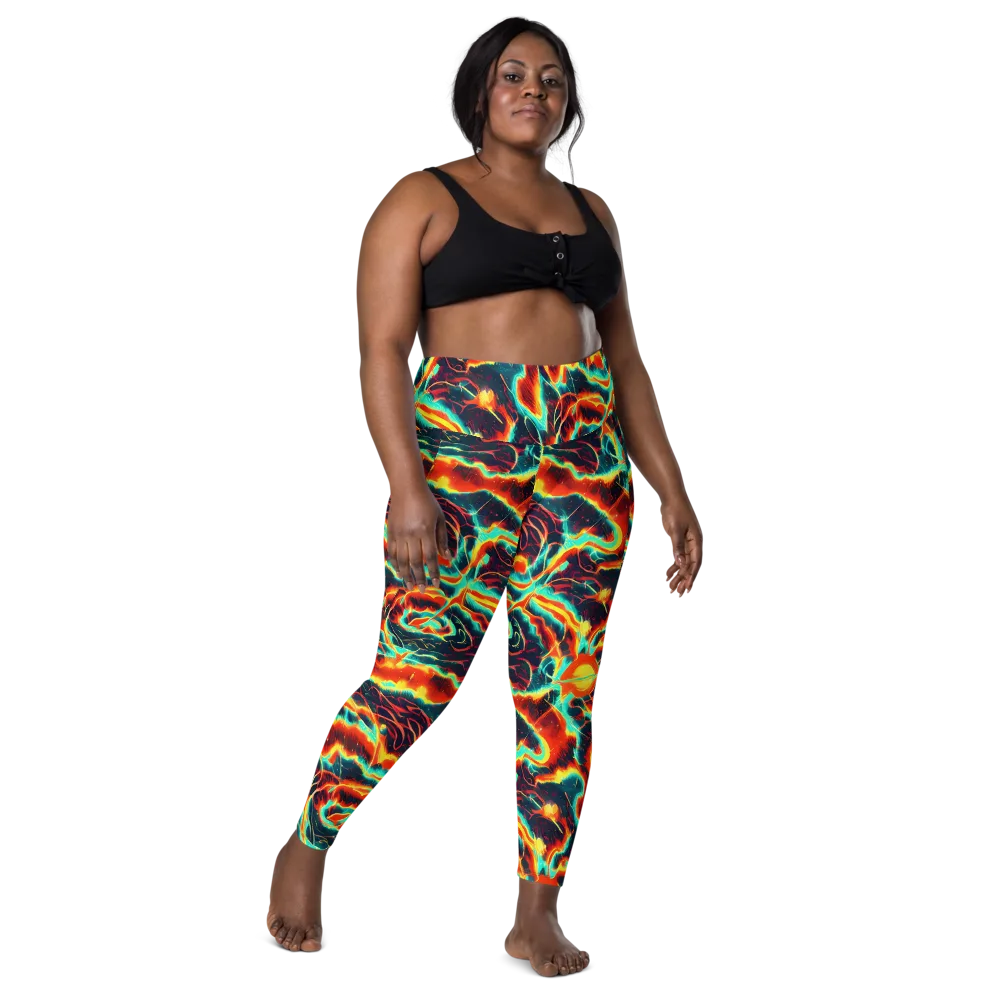 Prismatic Eruption on Leggings with Pockets — Front