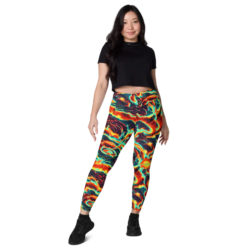 Prismatic Eruption on Leggings with Pockets — Front